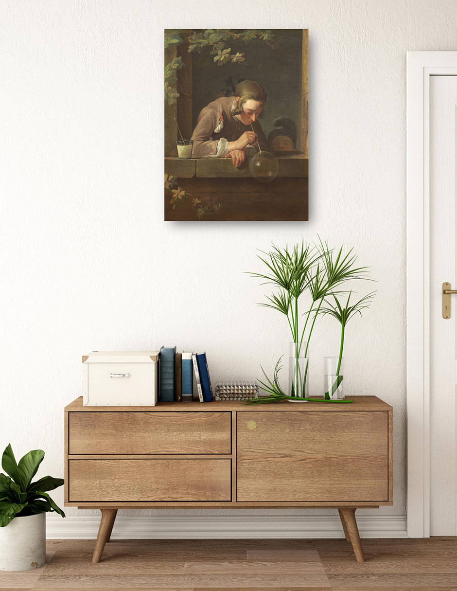 Foto 4 pulgar | Cuadro Decorativo - Burbujas De Jabón- Jean Siméon Chardin - Fotografía - 28x36 - Impresión En Lienzo - Fine Art Tj
