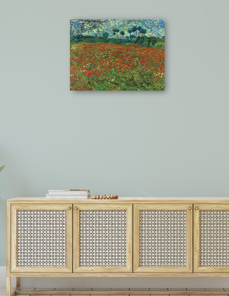 Foto 5 pulgar | Cuadro Decorativo - Campo De Amapolas- Vincent Van Gogh - Paisaje - 46x61 - Impresión En Lienzo - Fine Art Tj