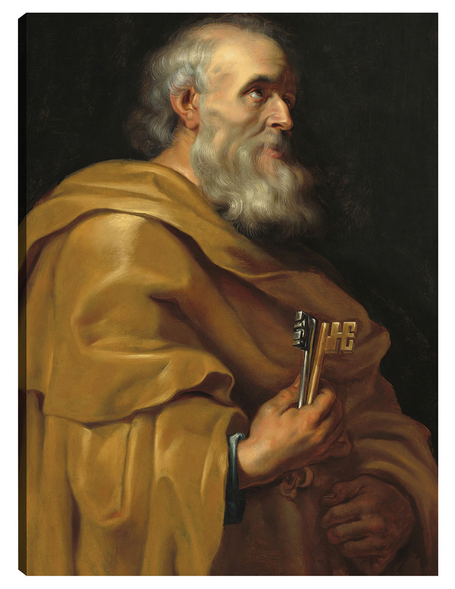 Cuadro Decorativo - San Pedro (c. 1616-1618)- Peter Paul Rubens - Religión - 69x92 - Impresión En Lienzo - Fine Art Tj