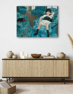 Foto 5 | Cuadro Decorativo - Niña En Un Sillón Azul- Mary Cassatt - Religión - 77x102 - Impresión En Lienzo - Fine Art Tj