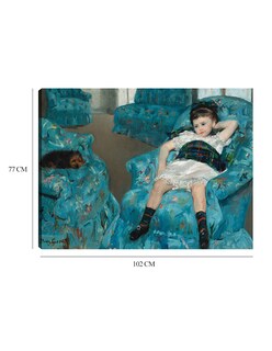 Foto 6 | Cuadro Decorativo - Niña En Un Sillón Azul- Mary Cassatt - Religión - 77x102 - Impresión En Lienzo - Fine Art Tj