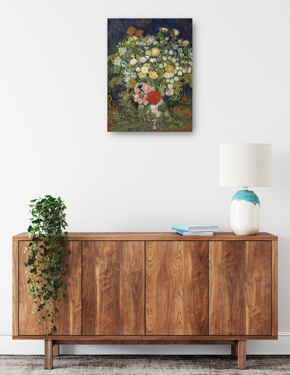 Foto 3 pulgar | Cuadro Decorativo - Ramo De Flores En Un Jarrón (1890)- Vincent Van Gogh - Floral - 46x61 - Impresión En Lienzo -