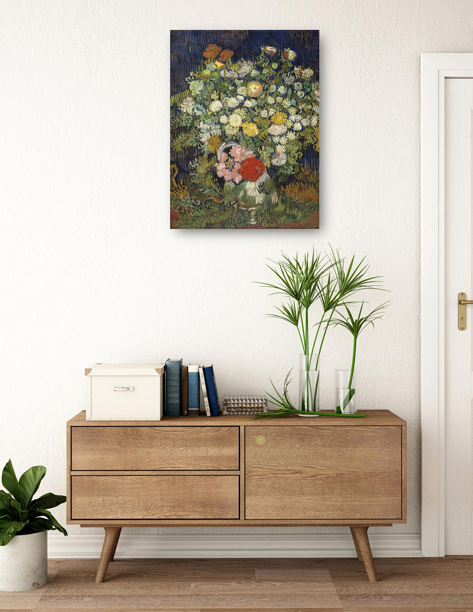 Foto 4 pulgar | Cuadro Decorativo - Ramo De Flores En Un Jarrón (1890)- Vincent Van Gogh - Floral - 46x61 - Impresión En Lienzo -