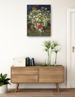 Foto 3 | Cuadro Decorativo - Ramo De Flores En Un Jarrón (1890)- Vincent Van Gogh - Floral - 46x61 - Impresión En Lienzo -