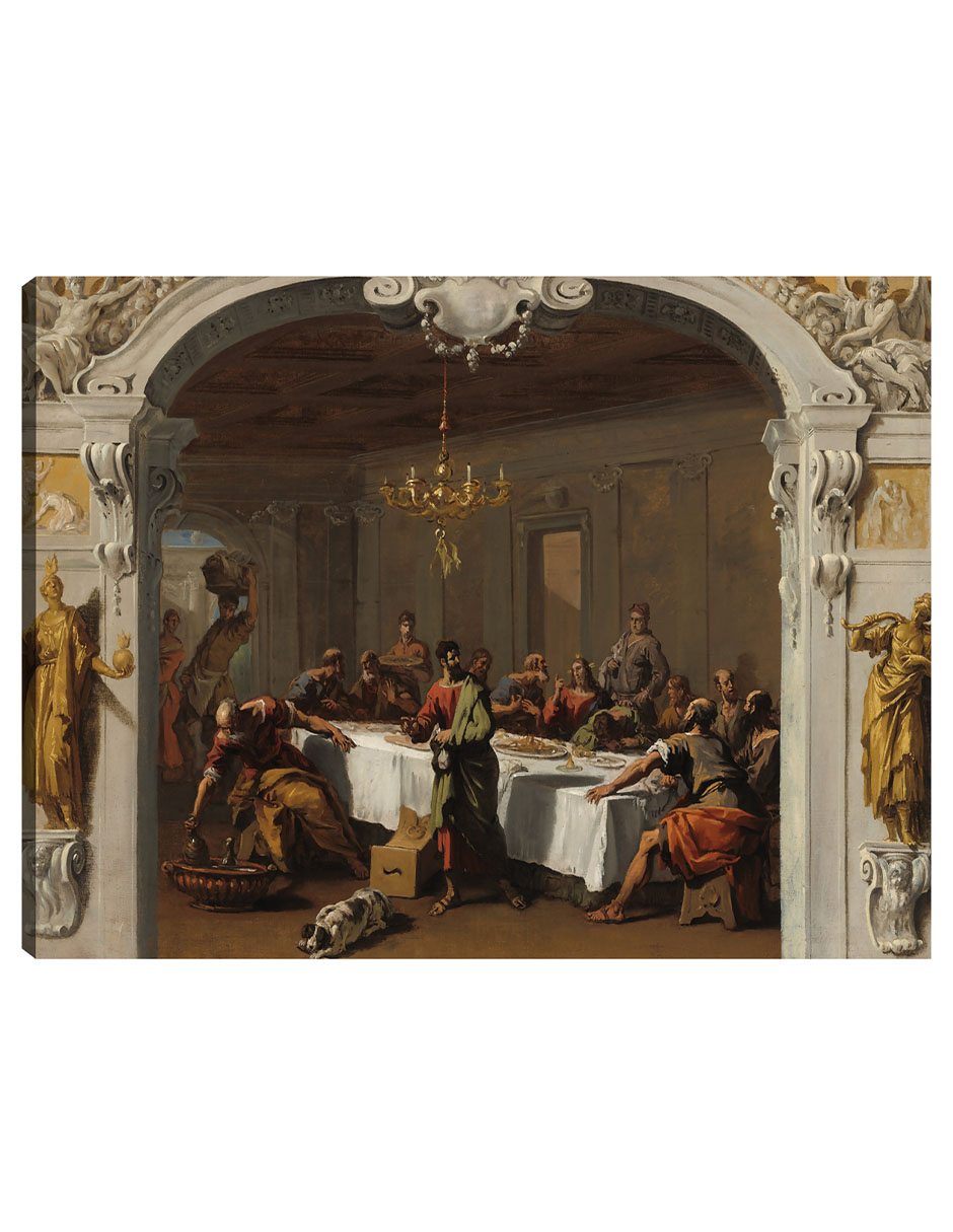 Cuadro Decorativo - La Última Cena, 1713/1714- Sebastiano Ricci - Religión - 46x61 - Impresión En Lienzo - Fine Art Tj