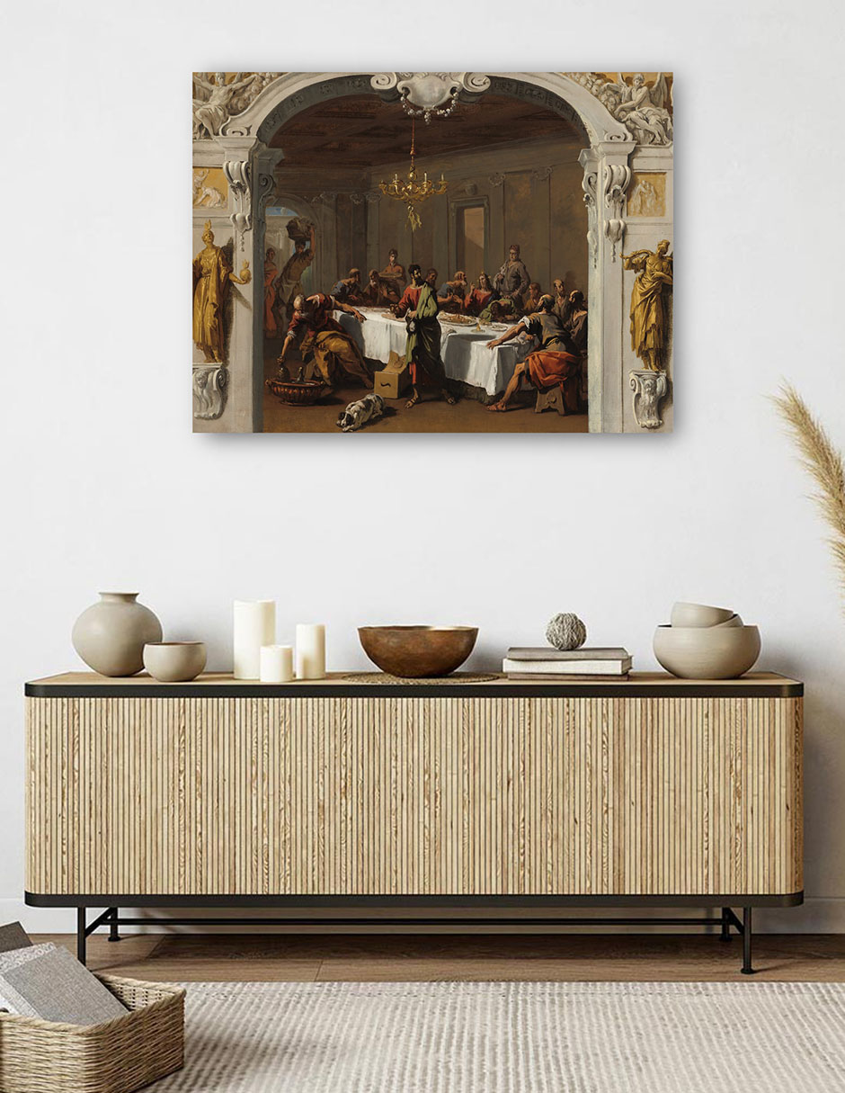 Foto 6 pulgar | Cuadro Decorativo - La Última Cena, 1713/1714- Sebastiano Ricci - Religión - 46x61 - Impresión En Lienzo - Fine Art Tj