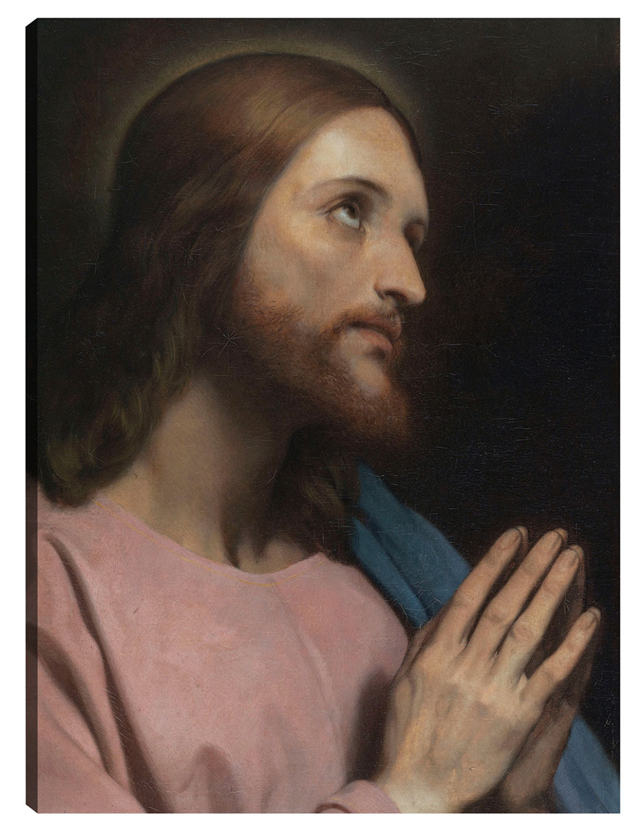 Cuadro Decorativo - Cabeza De Cristo (1849)- Ary Scheffer - Religión - 28x36 - Impresión En Lienzo - Fine Art Tj
