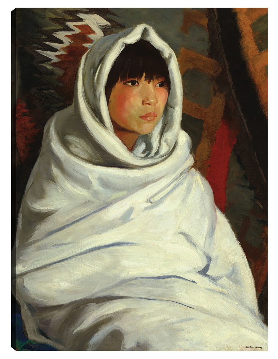 Cuadro Decorativo - Niña India En Manta Blanca- Robert Henri - Fotografía - 28x36 - Impresión En Lienzo - Fine Art Tj