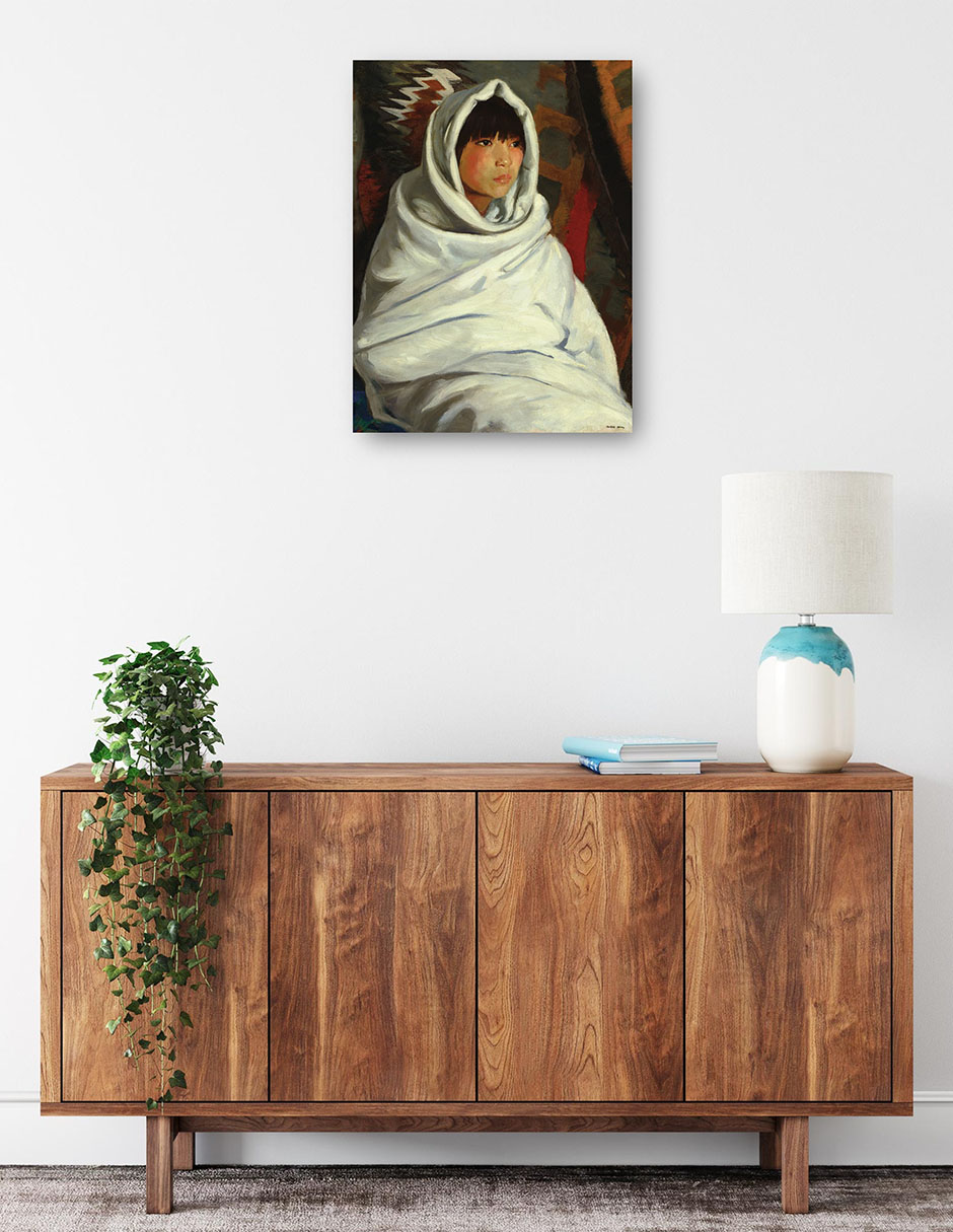 Foto 3 pulgar | Cuadro Decorativo - Niña India En Manta Blanca- Robert Henri - Fotografía - 28x36 - Impresión En Lienzo - Fine Art Tj