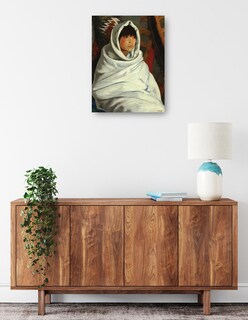 Foto 2 | Cuadro Decorativo - Niña India En Manta Blanca- Robert Henri - Fotografía - 28x36 - Impresión En Lienzo - Fine Art Tj