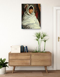 Foto 3 | Cuadro Decorativo - Niña India En Manta Blanca- Robert Henri - Fotografía - 28x36 - Impresión En Lienzo - Fine Art Tj