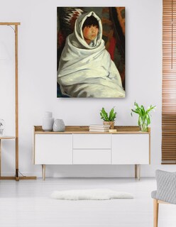 Foto 5 | Cuadro Decorativo - Niña India En Manta Blanca- Robert Henri - Fotografía - 28x36 - Impresión En Lienzo - Fine Art Tj