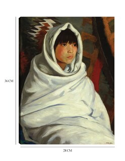 Foto 6 | Cuadro Decorativo - Niña India En Manta Blanca- Robert Henri - Fotografía - 28x36 - Impresión En Lienzo - Fine Art Tj