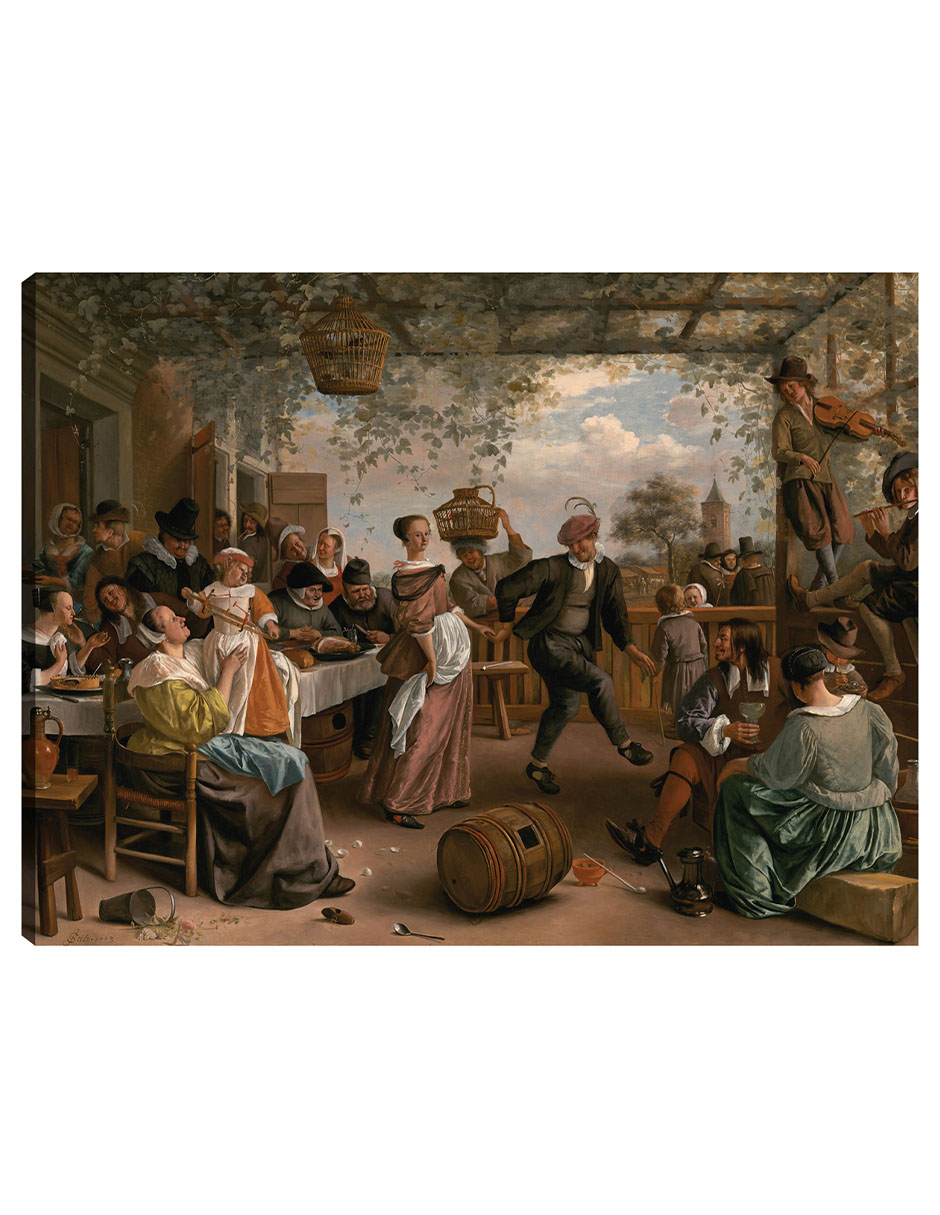 Cuadro Decorativo - La Pareja De Baile- Jan Steen - Fotografía - 28x36 - Impresión En Lienzo - Fine Art Tj