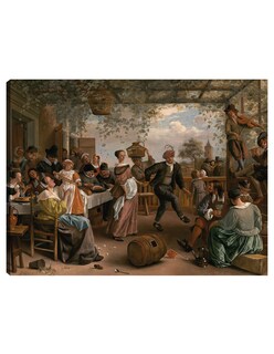 Foto 1 | Cuadro Decorativo - La Pareja De Baile- Jan Steen - Fotografía - 28x36 - Impresión En Lienzo - Fine Art Tj