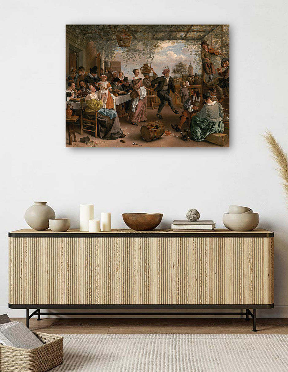 Foto 6 pulgar | Cuadro Decorativo - La Pareja De Baile- Jan Steen - Fotografía - 28x36 - Impresión En Lienzo - Fine Art Tj