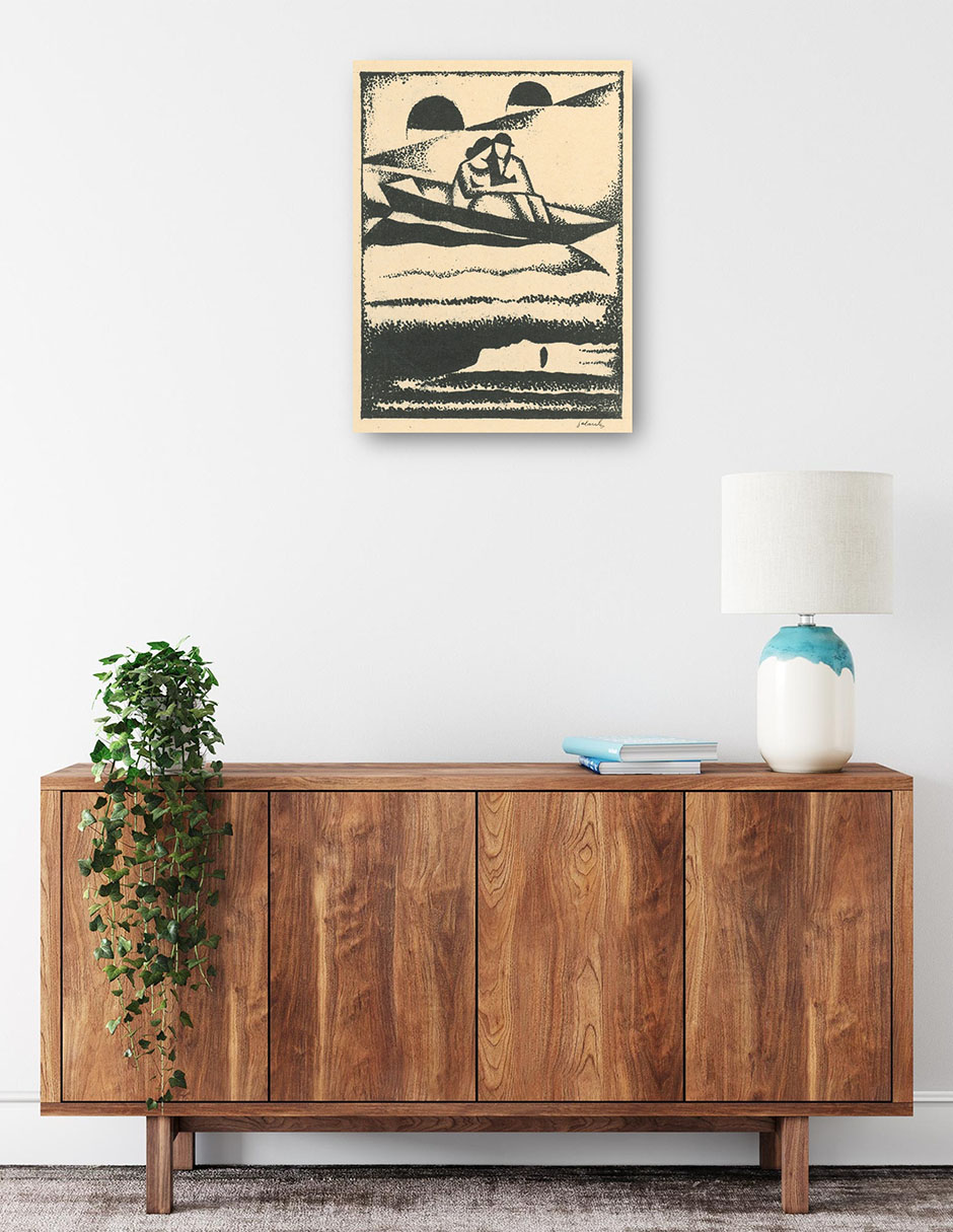 Foto 2 | Cuadro Decorativo - En El Río (1924)- Mikuláš Galanda - Paisaje - 69x92 - Impresión En Lienzo - Fine Art Tj