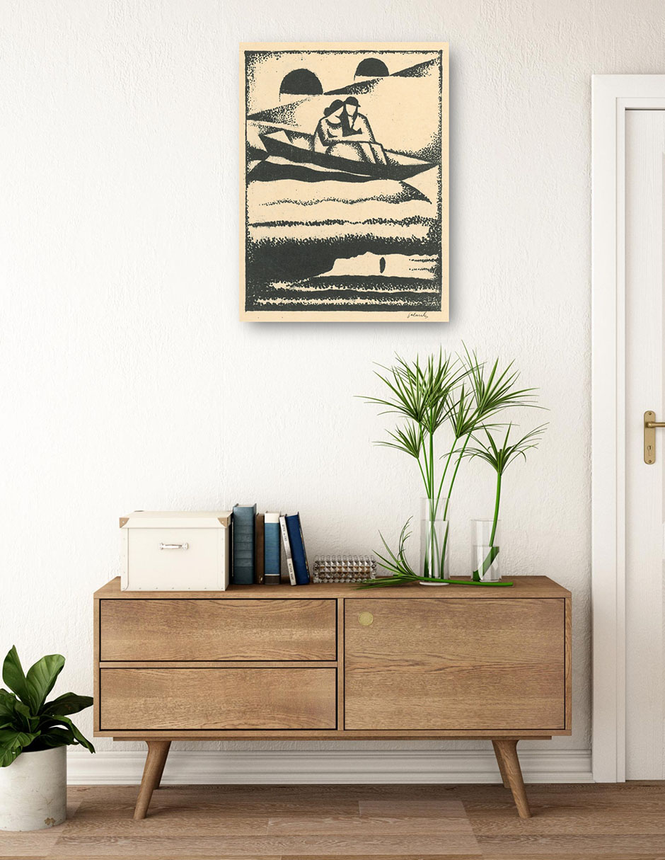 Foto 4 pulgar | Cuadro Decorativo - En El Río (1924)- Mikuláš Galanda - Paisaje - 69x92 - Impresión En Lienzo - Fine Art Tj