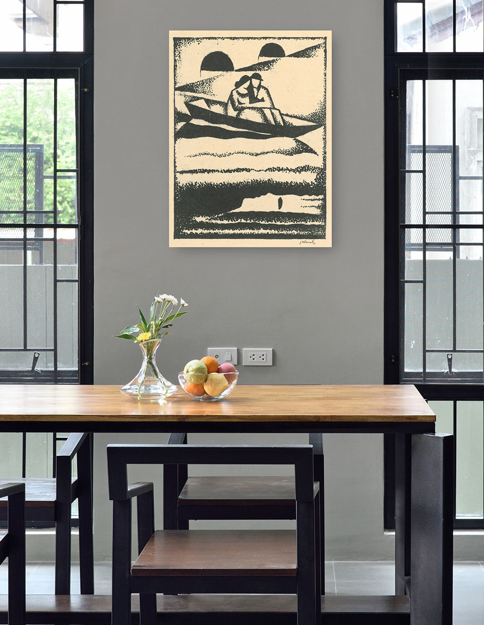 Foto 5 pulgar | Cuadro Decorativo - En El Río (1924)- Mikuláš Galanda - Paisaje - 69x92 - Impresión En Lienzo - Fine Art Tj