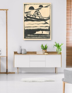 Foto 5 | Cuadro Decorativo - En El Río (1924)- Mikuláš Galanda - Paisaje - 69x92 - Impresión En Lienzo - Fine Art Tj