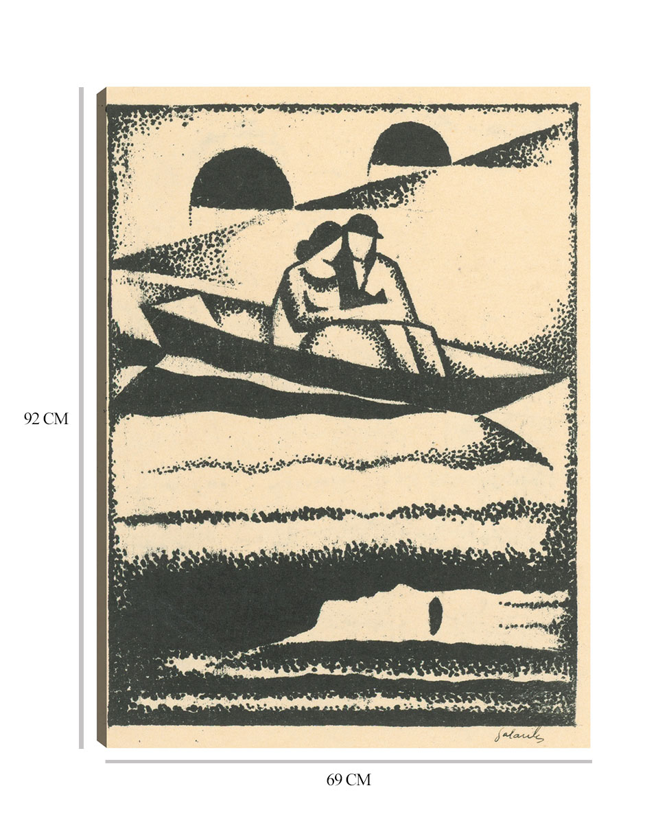 Foto 7 pulgar | Cuadro Decorativo - En El Río (1924)- Mikuláš Galanda - Paisaje - 69x92 - Impresión En Lienzo - Fine Art Tj