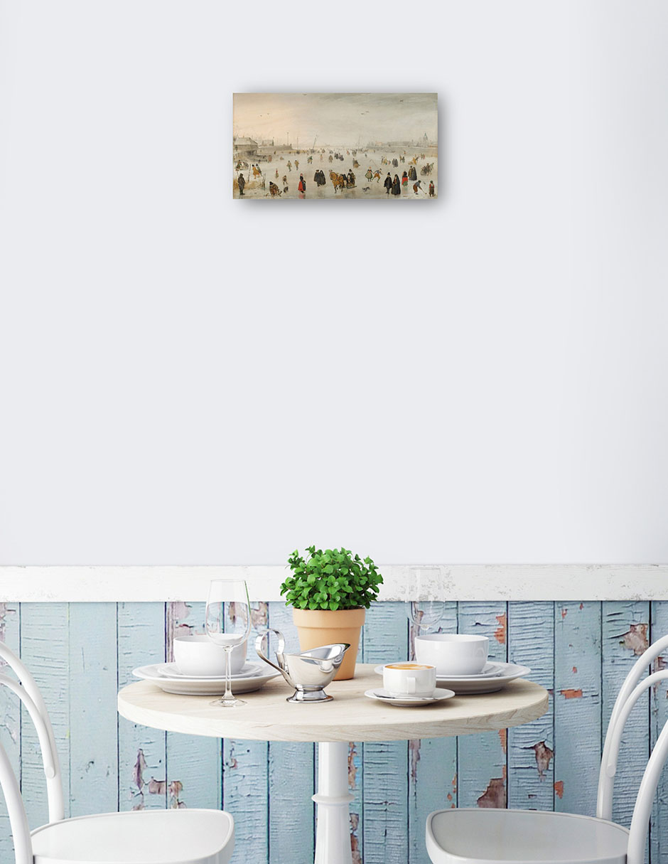 Foto 2 | Cuadro Decorativo - Una Escena En El Hielo- Hendrick Avercamp - Fotografía - 46x89 - Impresión En Lienzo - Fine Art Tj
