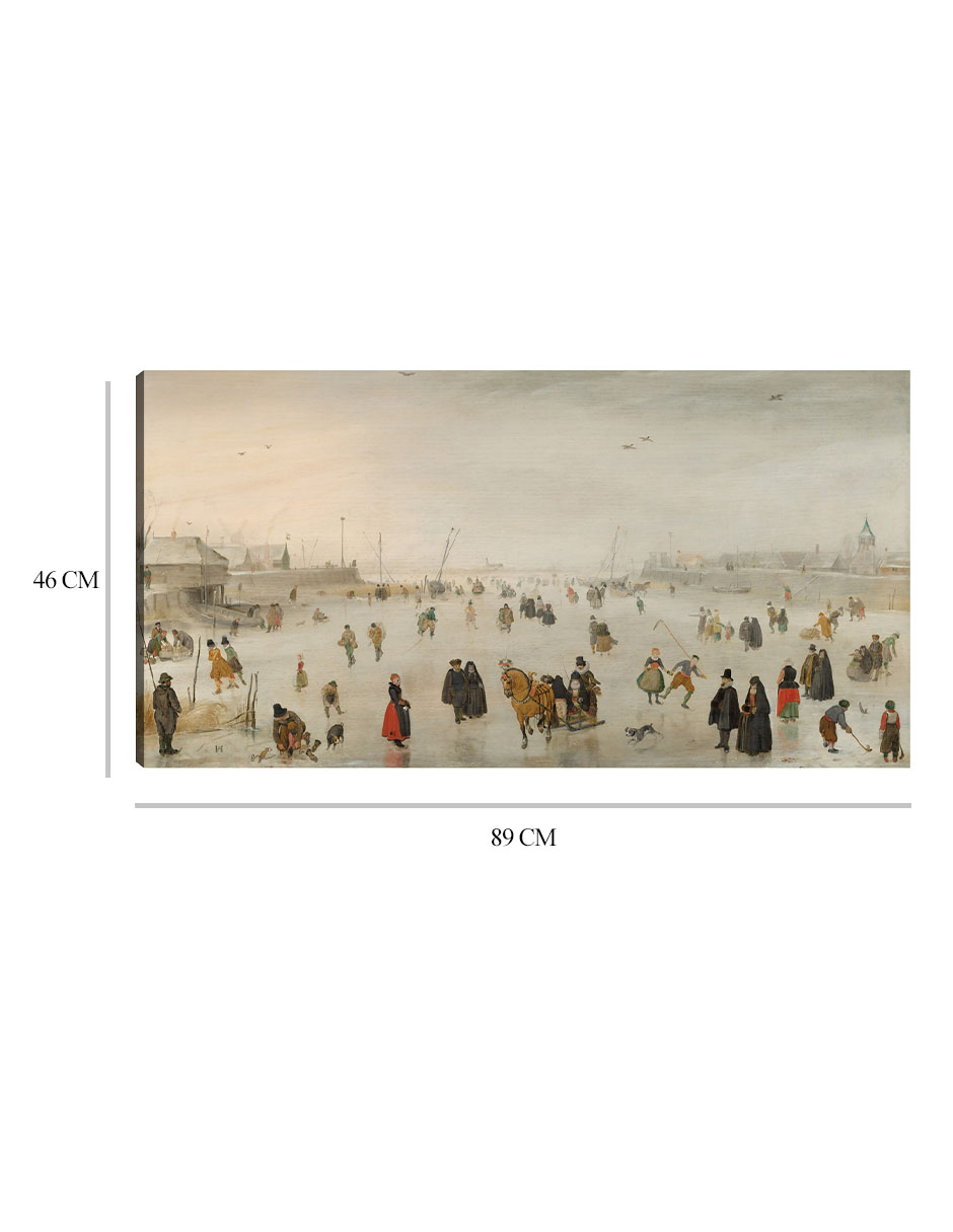 Foto 7 pulgar | Cuadro Decorativo - Una Escena En El Hielo- Hendrick Avercamp - Fotografía - 46x89 - Impresión En Lienzo - Fine Art Tj