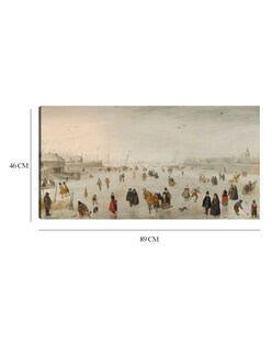 Foto 6 | Cuadro Decorativo - Una Escena En El Hielo- Hendrick Avercamp - Fotografía - 46x89 - Impresión En Lienzo - Fine Art Tj