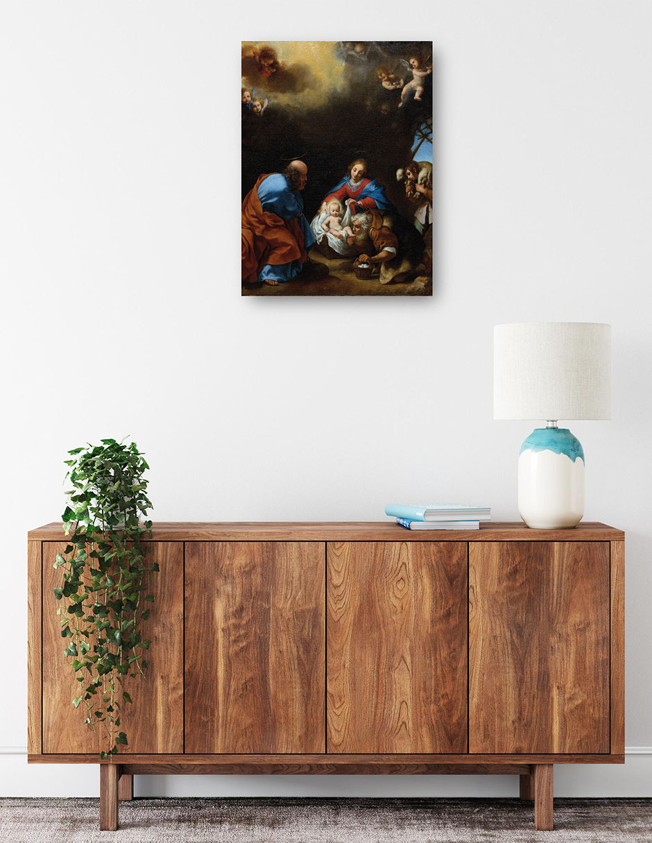 Foto 2 | Cuadro Decorativo - Adoración De Los Pastores (c. 1670)- Carlo Dolci - Religión - 69x92 - Impresión En Lienzo - Fi