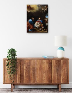Foto 2 | Cuadro Decorativo - Adoración De Los Pastores (c. 1670)- Carlo Dolci - Religión - 69x92 - Impresión En Lienzo - Fi