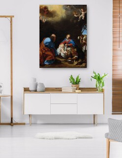 Foto 5 | Cuadro Decorativo - Adoración De Los Pastores (c. 1670)- Carlo Dolci - Religión - 69x92 - Impresión En Lienzo - Fi
