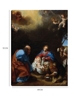 Foto 6 | Cuadro Decorativo - Adoración De Los Pastores (c. 1670)- Carlo Dolci - Religión - 69x92 - Impresión En Lienzo - Fi