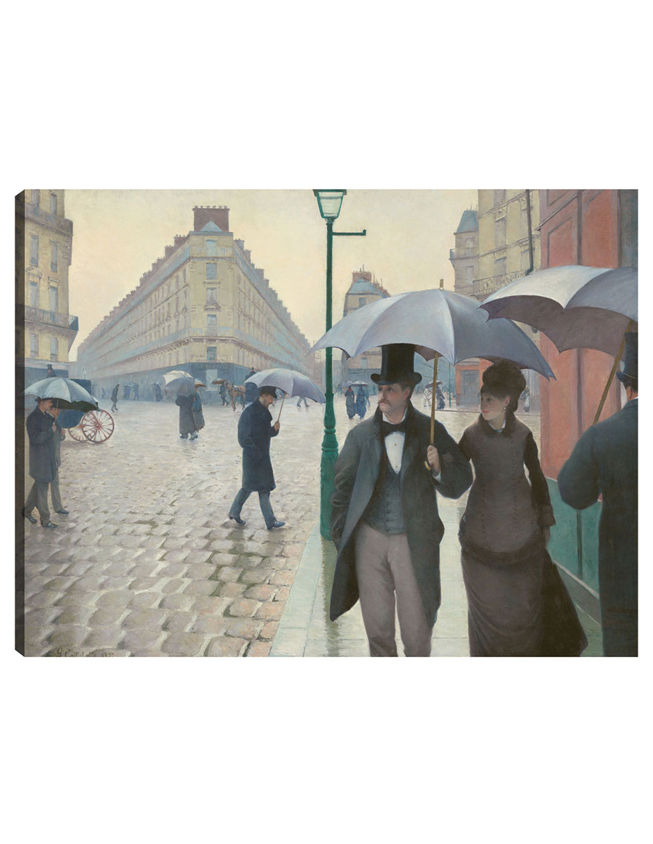 Cuadro Decorativo - Calle París, Día Lluvioso- Gustave Caillebotte - Religión - 69x92 - Impresión En Lienzo - Fine