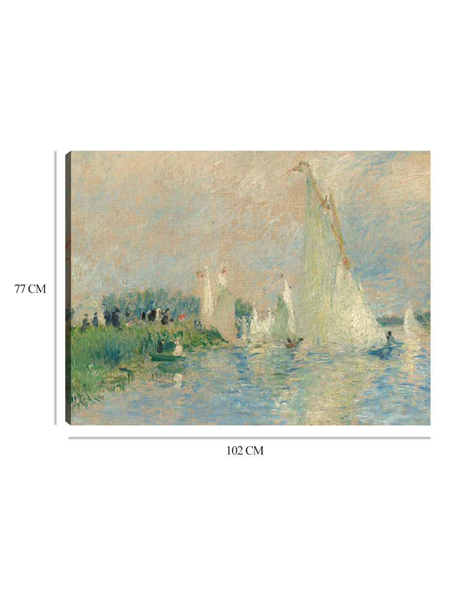 Foto 7 pulgar | Cuadro Decorativo - Regata En Argenteuil- Pierre-auguste Renoir - Religión - 77x102 - Impresión En Lienzo - Fine Art Tj