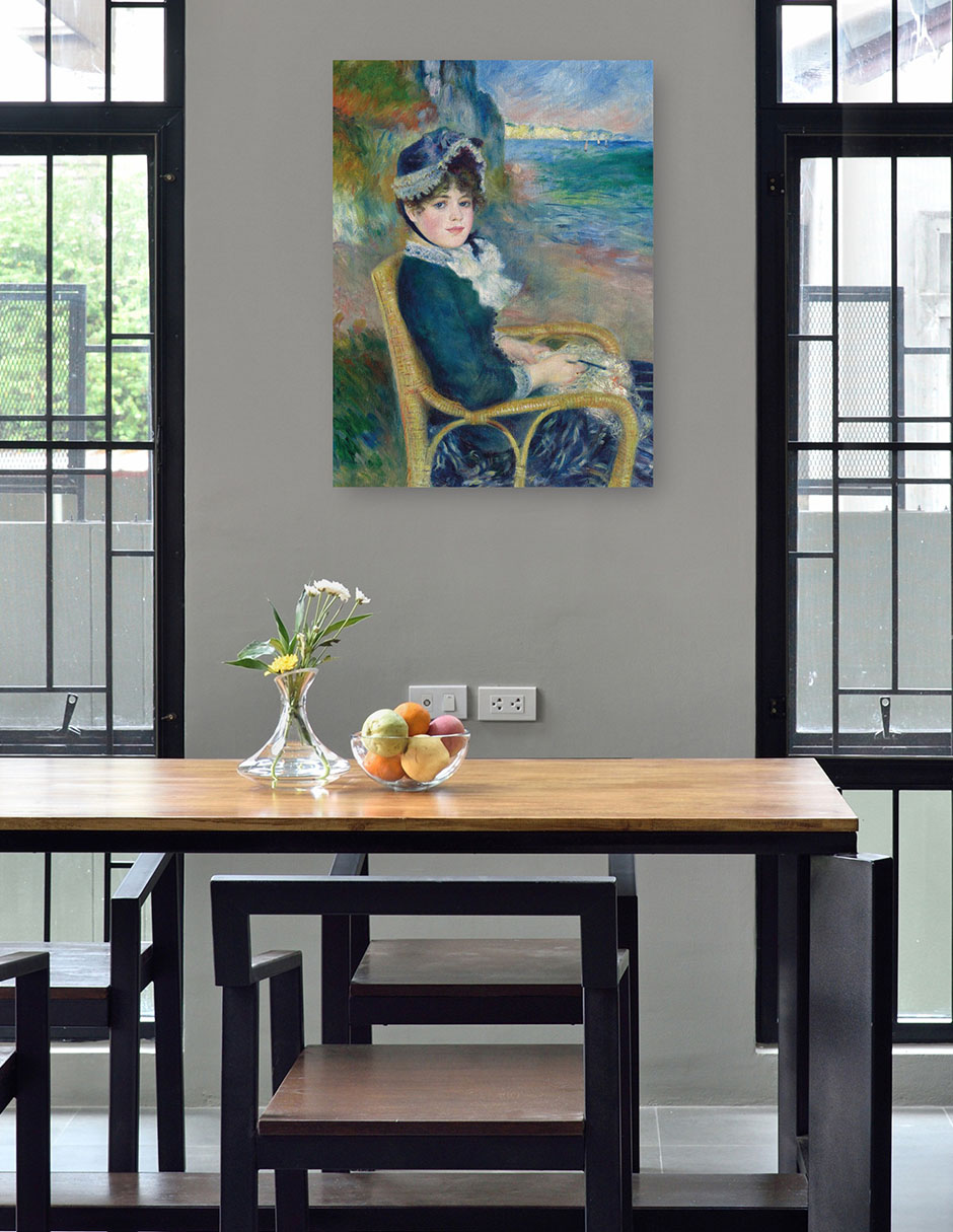 Foto 5 pulgar | Cuadro Decorativo - A La Orilla Del Mar (1883)- Pierre-auguste Renoir - Fotografía - 46x61 - Impresión En Lienzo