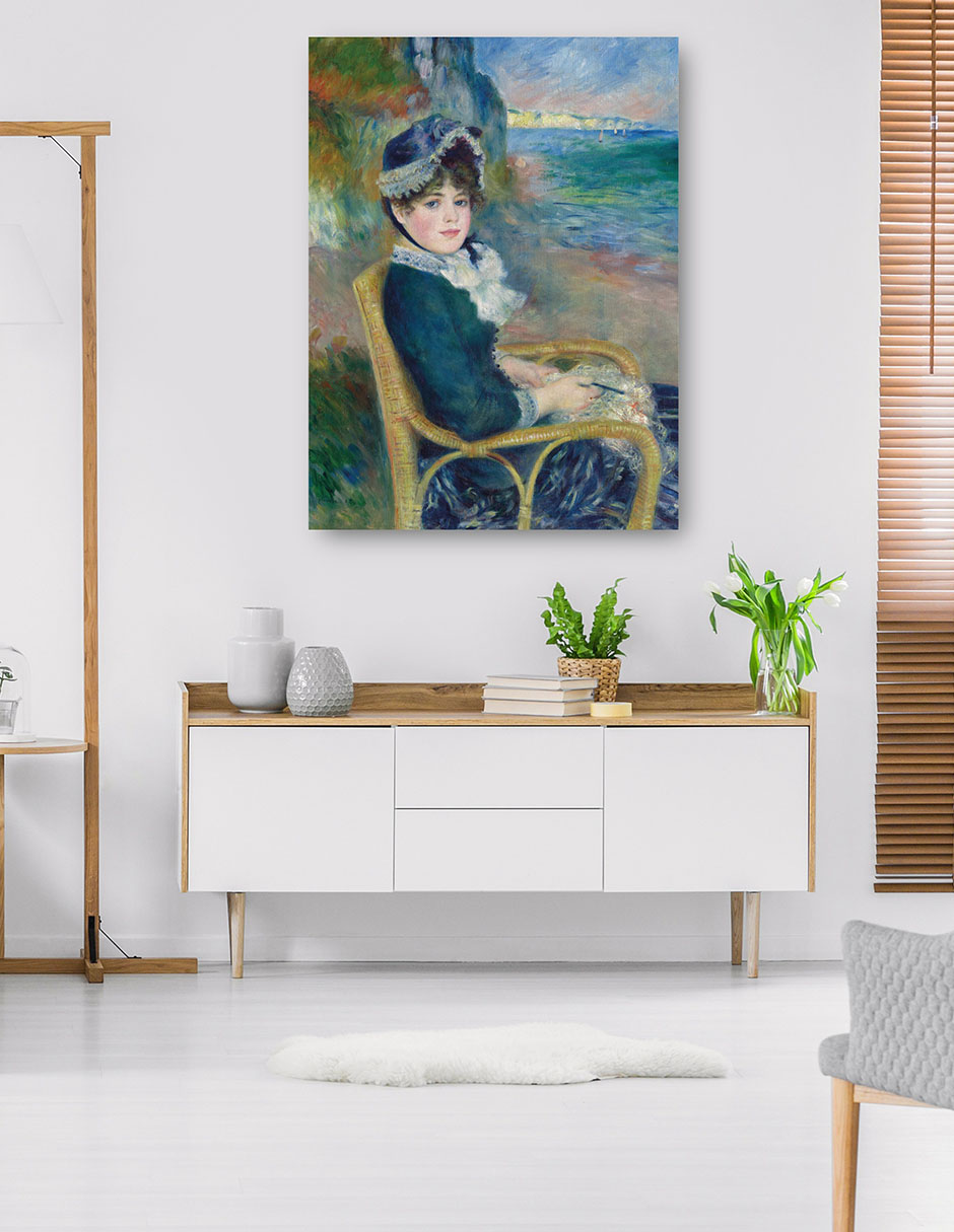 Foto 6 pulgar | Cuadro Decorativo - A La Orilla Del Mar (1883)- Pierre-auguste Renoir - Fotografía - 46x61 - Impresión En Lienzo