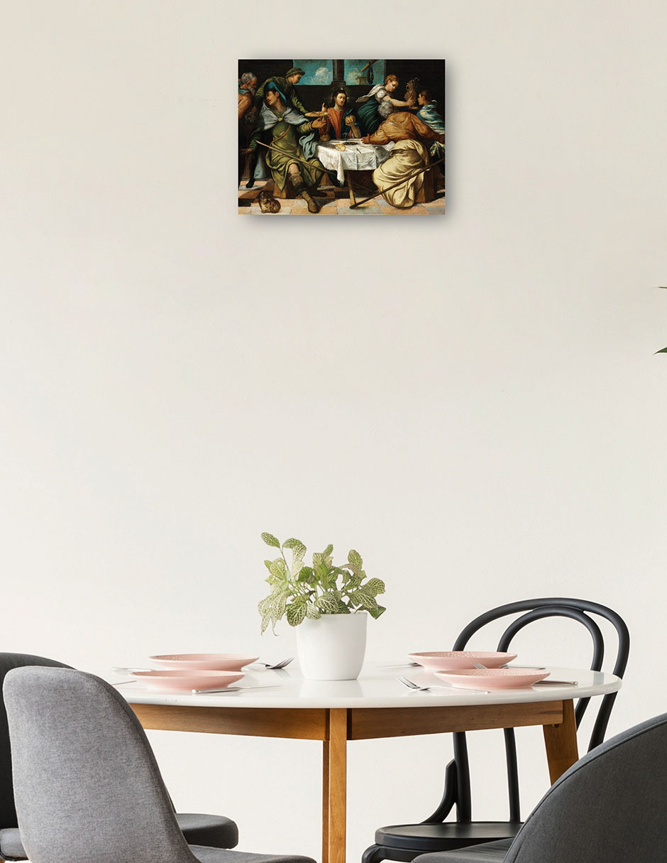 Foto 2 | Cuadro Decorativo - La Cena De Emaús (c.1542)- Jacopo Tintoretto - Religión - 46x61 - Impresión En Lienzo - Fine Art T