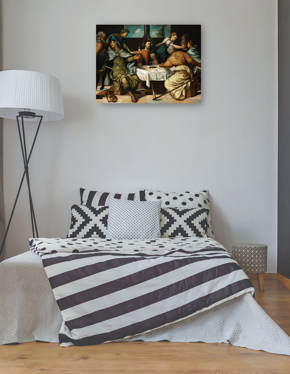 Foto 4 pulgar | Cuadro Decorativo - La Cena De Emaús (c.1542)- Jacopo Tintoretto - Religión - 46x61 - Impresión En Lienzo - Fine Art T
