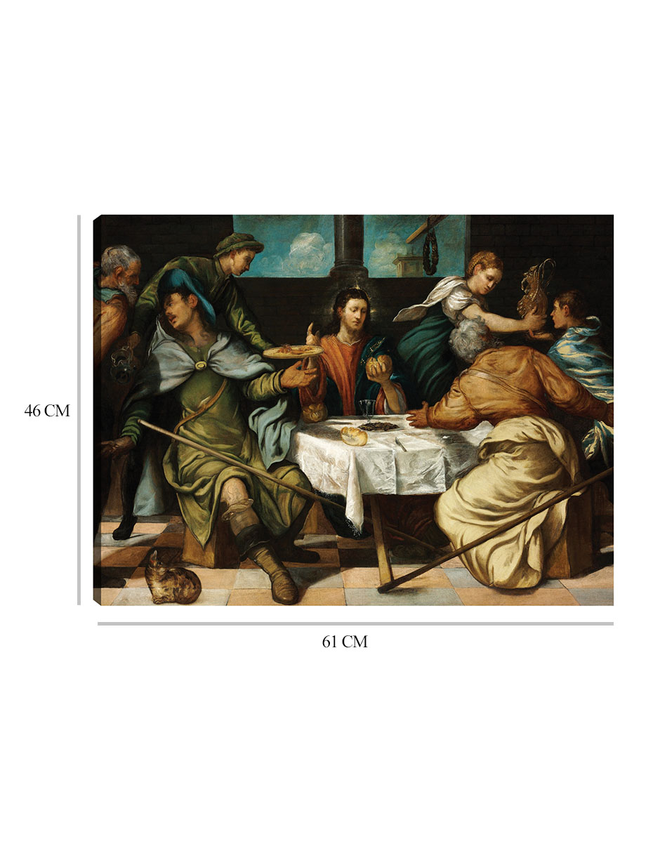 Foto 7 pulgar | Cuadro Decorativo - La Cena De Emaús (c.1542)- Jacopo Tintoretto - Religión - 46x61 - Impresión En Lienzo - Fine Art T