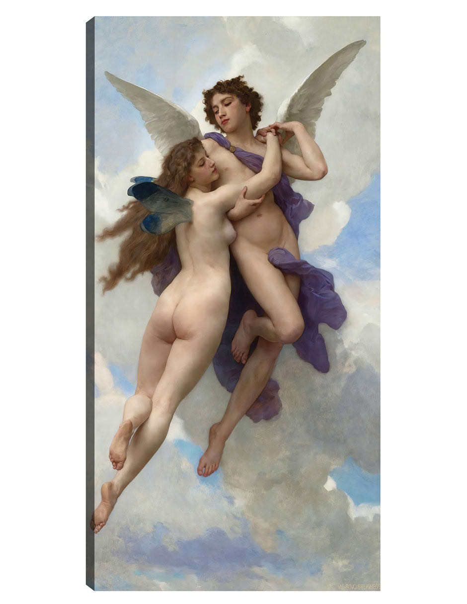 Cuadro Decorativo - Amor Y Psique (1899)- William Bouguereau - Religión - 64x122 - Impresión En Lienzo - Fine Art Tj