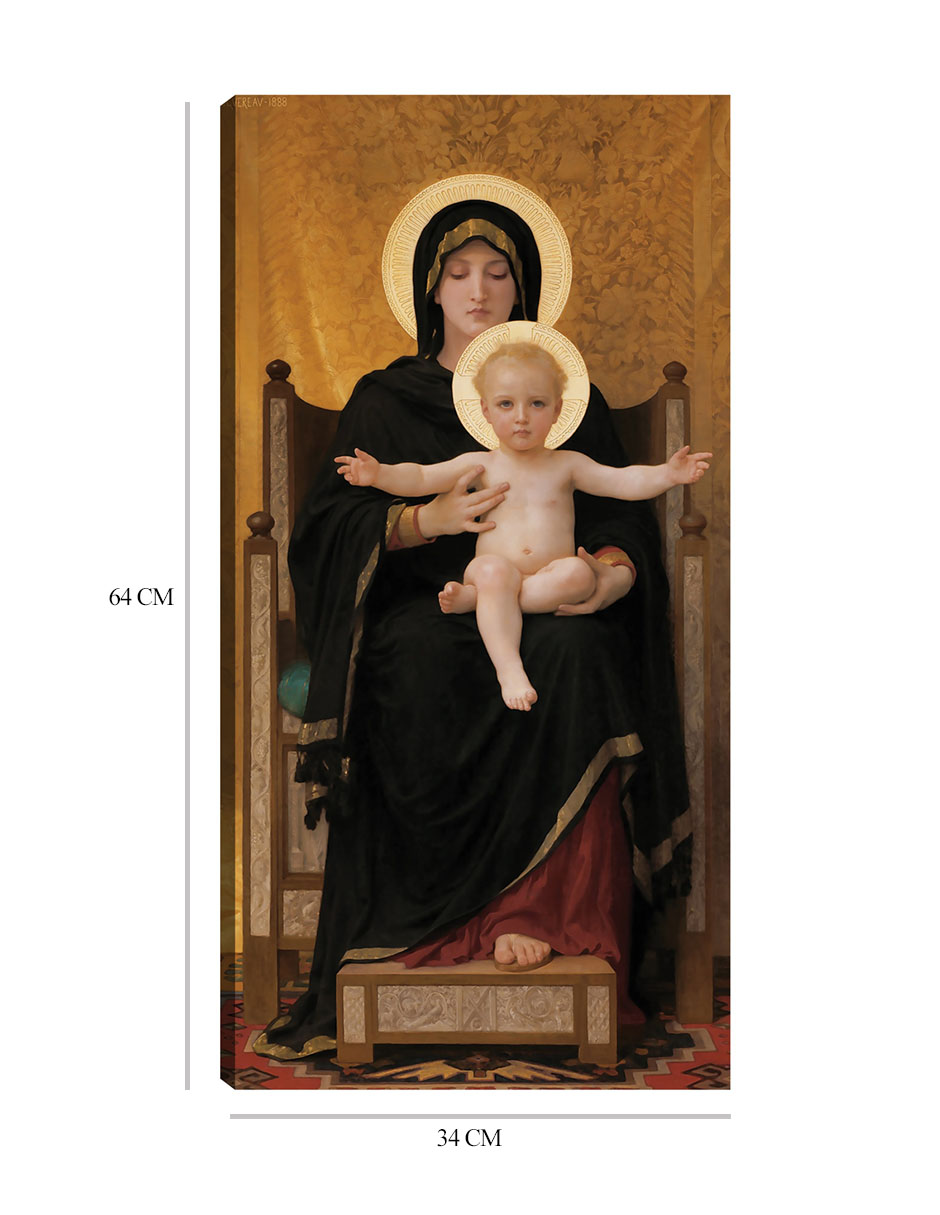 Foto 7 pulgar | Cuadro Decorativo - Virgen Y Niño (1888)- William Bouguereau - Religión - 34x64 - Impresión En Lienzo - Fine Art Tj