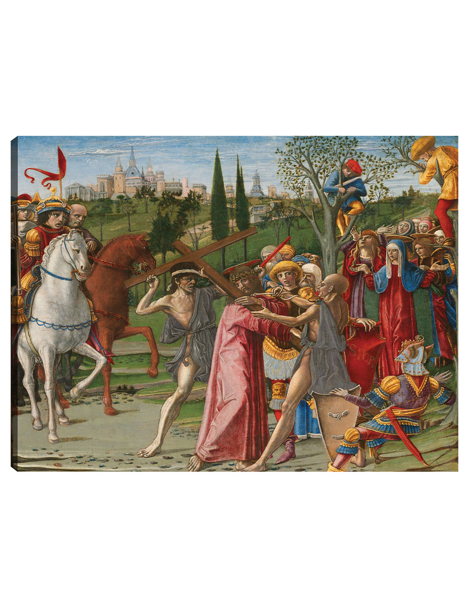Cuadro Decorativo - Cristo Cargando La Cruz- Benvenuto Di Giovanni - Religión - 69x92 - Impresión En Lienzo - Fine Ar