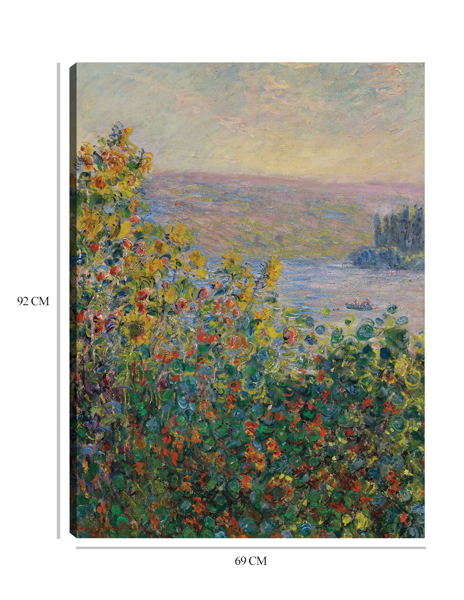 Foto 7 pulgar | Cuadro Decorativo - Parterres De Flores En Vétheuil (1881)- Claude Monet - Floral - 69x92 - Impresión En Lienzo -