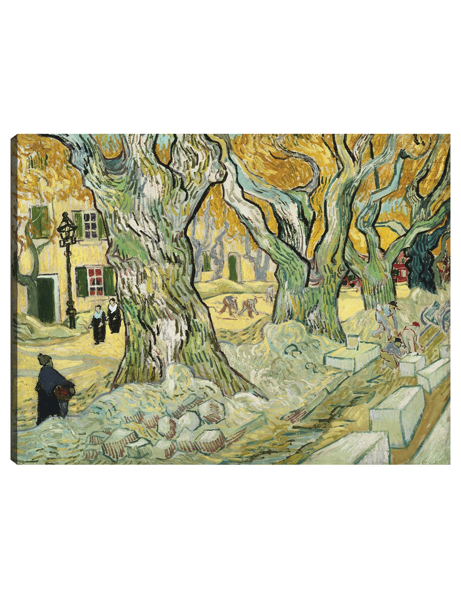 Cuadro Decorativo - Los Reparadores De Carreteras- Vincent Van Gogh - Paisaje - 107x143 - Impresión En Lienzo - Fine