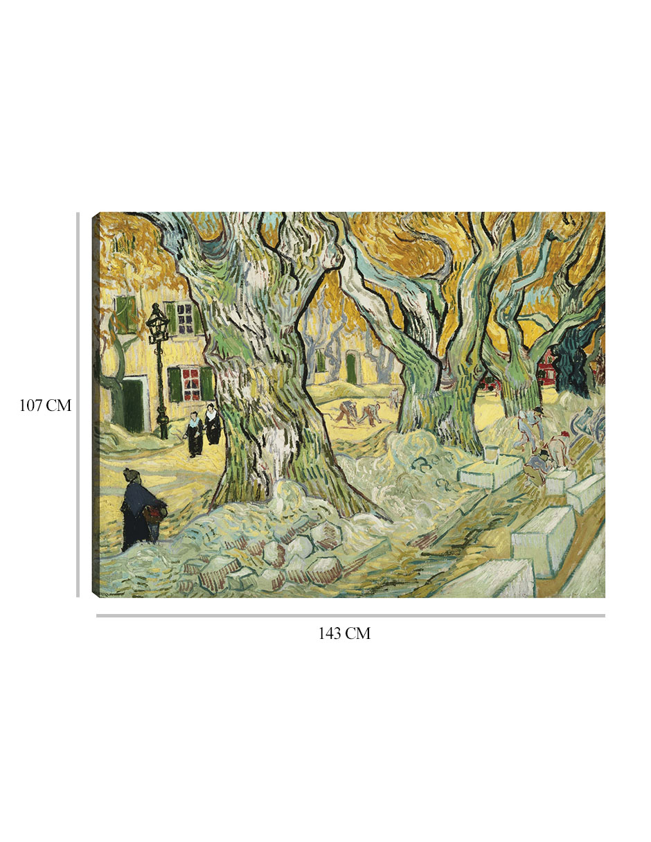 Foto 7 pulgar | Cuadro Decorativo - Los Reparadores De Carreteras- Vincent Van Gogh - Paisaje - 107x143 - Impresión En Lienzo - Fine