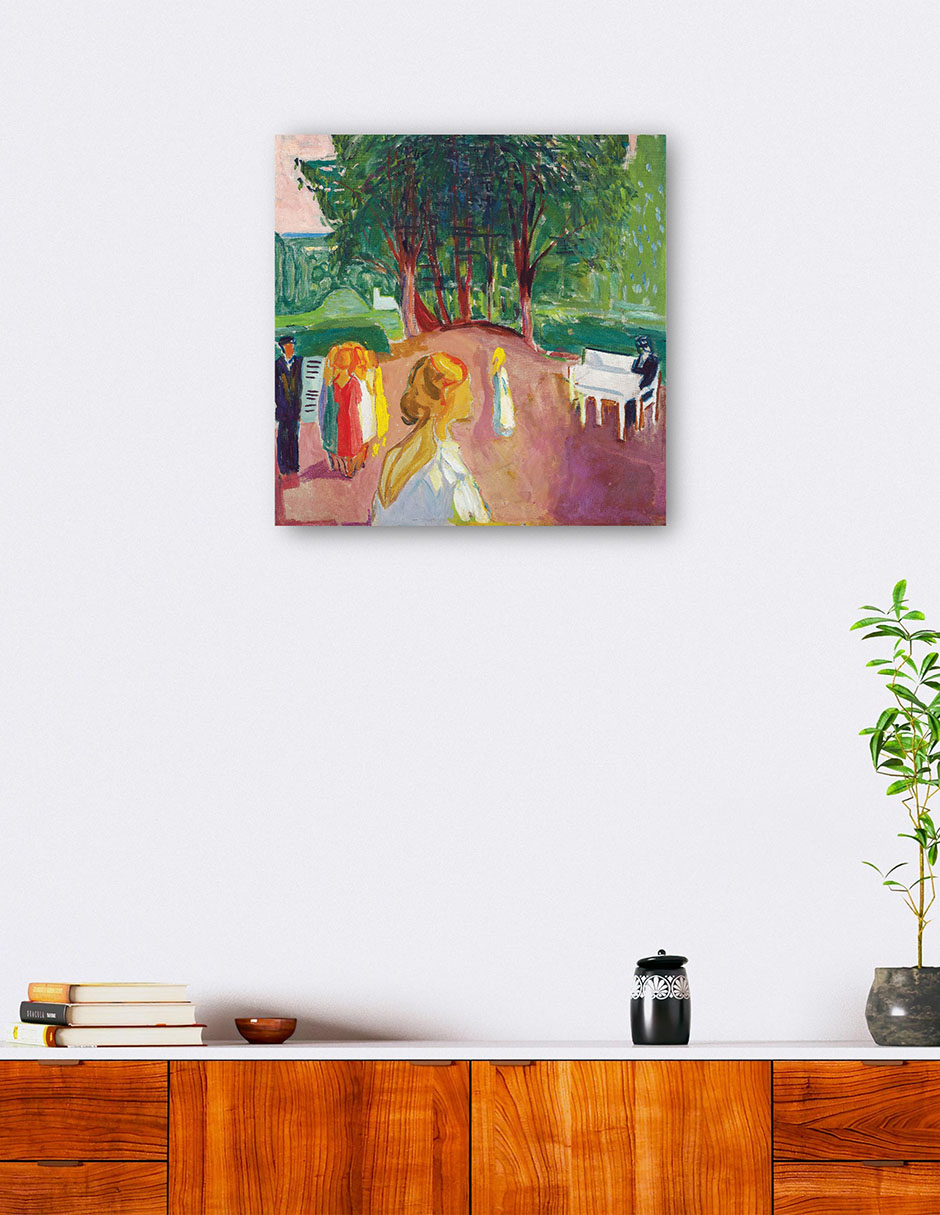 Foto 6 pulgar | Cuadro Decorativo - Coqueteando En El Parque (1942)- Edvard Munch - Fotografía - 31x31 - Impresión En Lienzo - Fine