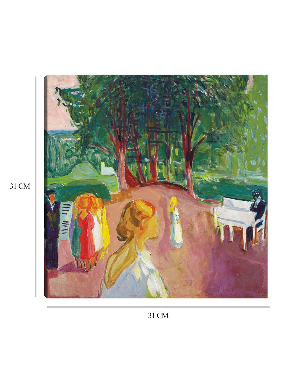 Foto 7 pulgar | Cuadro Decorativo - Coqueteando En El Parque (1942)- Edvard Munch - Fotografía - 31x31 - Impresión En Lienzo - Fine