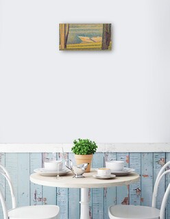 Foto 2 | Cuadro Decorativo - Barcos Y Árboles Amarrados- Georges Seurat - Costa - 46x89 - Impresión En Lienzo - Fine Art Tj