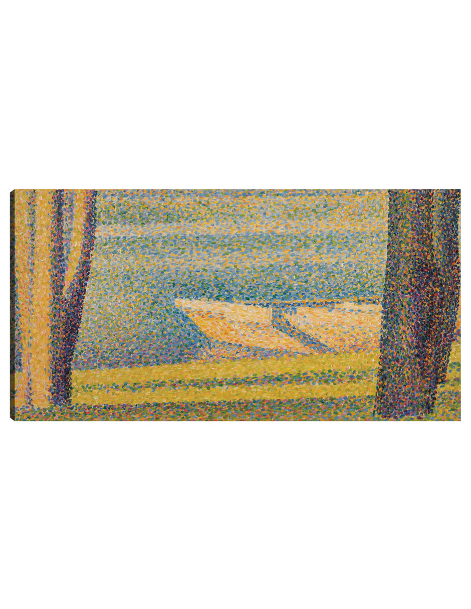 Cuadro Decorativo - Barcos Y Árboles Amarrados- Georges Seurat - Costa - 54x102 - Impresión En Lienzo - Fine Art Tj