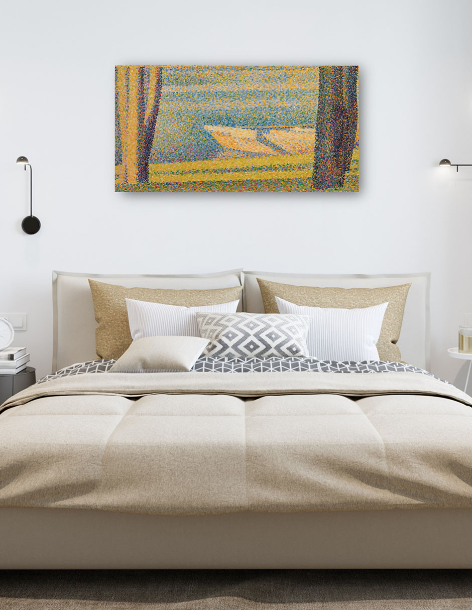 Foto 5 | Cuadro Decorativo - Barcos Y Árboles Amarrados- Georges Seurat - Costa - 54x102 - Impresión En Lienzo - Fine Art Tj